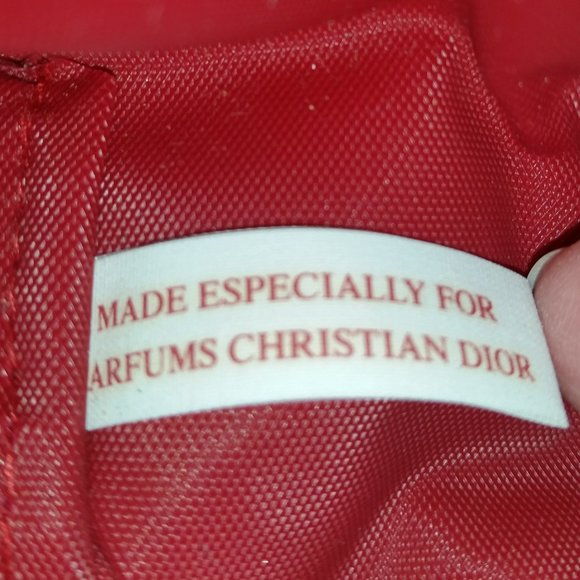 Parfums Christian Dior red cosmetic bag EUC - Picture 6 of 6